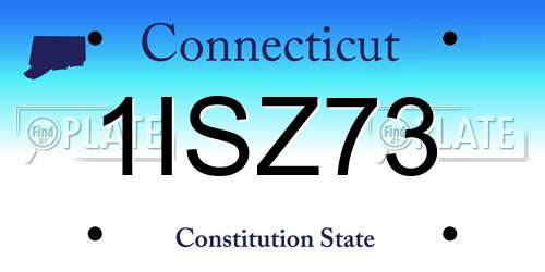 1ISZ73 Connecticut License Plate