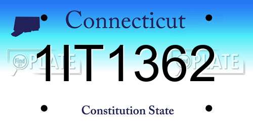 1IT1362 Connecticut License Plate