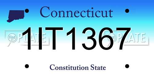 1IT1367 Connecticut License Plate