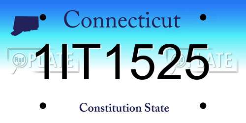 1IT1525 Connecticut License Plate