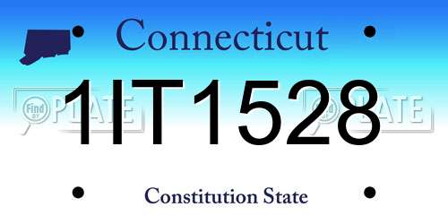 1IT1528 Connecticut License Plate