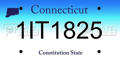 1IT1825 Connecticut License Plate