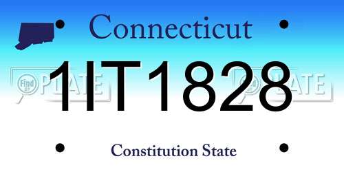 1IT1828 Connecticut License Plate