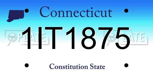 1IT1875 Connecticut License Plate
