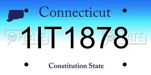 1IT1878 Connecticut License Plate