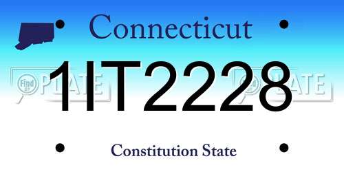 1IT2228 Connecticut License Plate