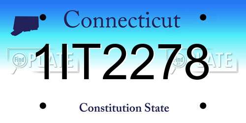 1IT2278 Connecticut License Plate