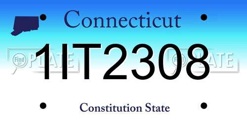 1IT2308 Connecticut License Plate