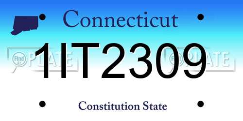 1IT2309 Connecticut License Plate