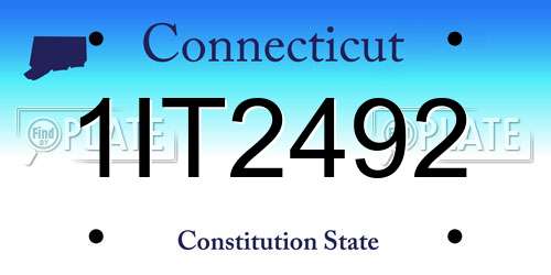 1IT2492 Connecticut License Plate