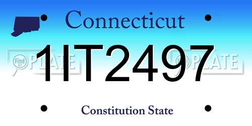 1IT2497 Connecticut License Plate