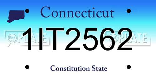 1IT2562 Connecticut License Plate