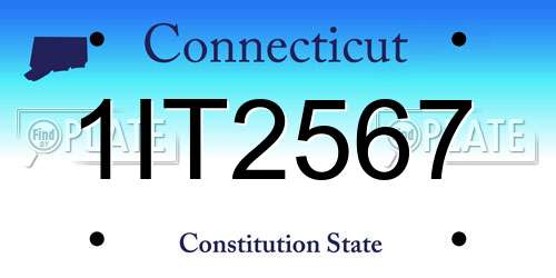 1IT2567 Connecticut License Plate