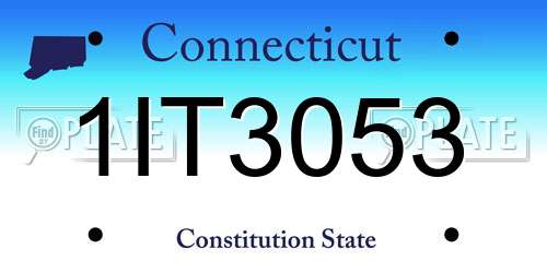1IT3053 Connecticut License Plate