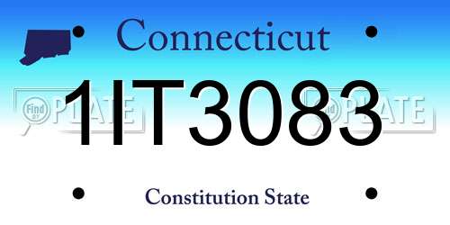 1IT3083 Connecticut License Plate