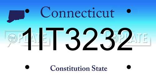 1IT3232 Connecticut License Plate