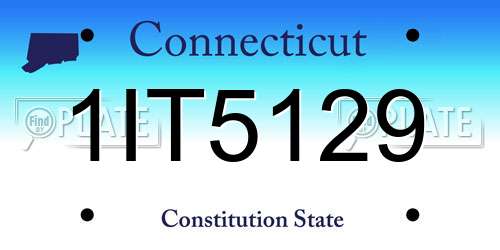1IT5129 Connecticut License Plate