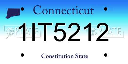 1IT5212 Connecticut License Plate