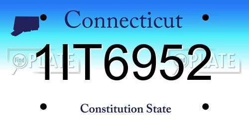 1IT6952 Connecticut License Plate