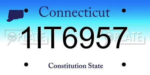 1IT6957 Connecticut License Plate