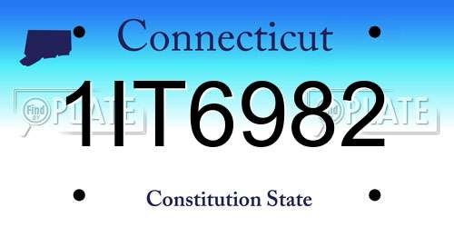1IT6982 Connecticut License Plate