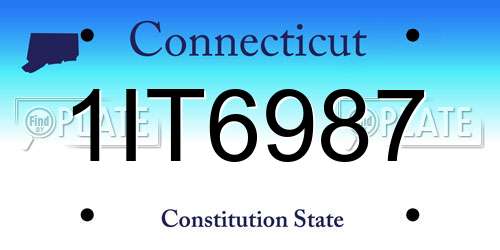 1IT6987 Connecticut License Plate
