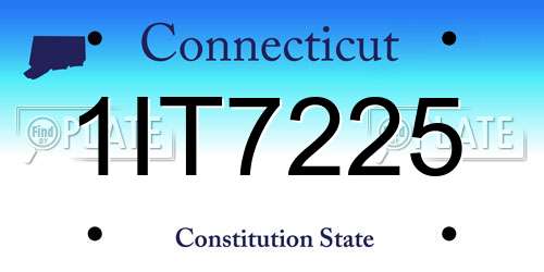 1IT7225 Connecticut License Plate