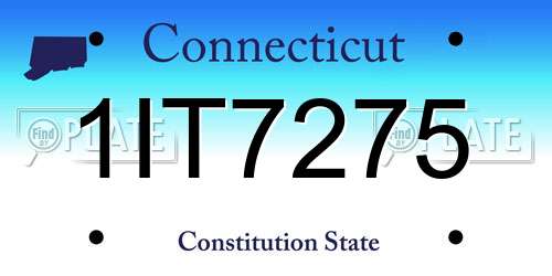 1IT7275 Connecticut License Plate