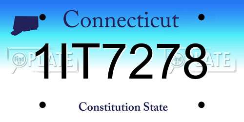 1IT7278 Connecticut License Plate