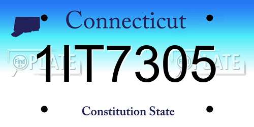 1IT7305 Connecticut License Plate