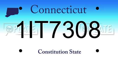 1IT7308 Connecticut License Plate