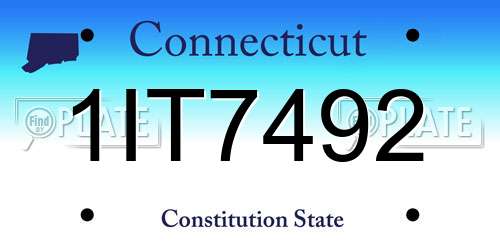 1IT7492 Connecticut License Plate
