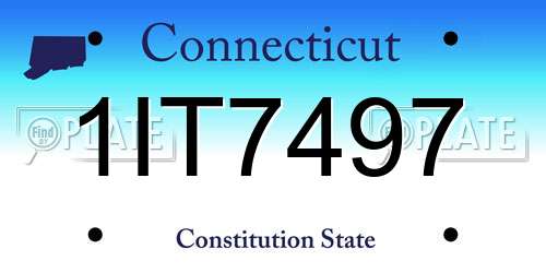 1IT7497 Connecticut License Plate