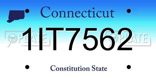 1IT7562 Connecticut License Plate