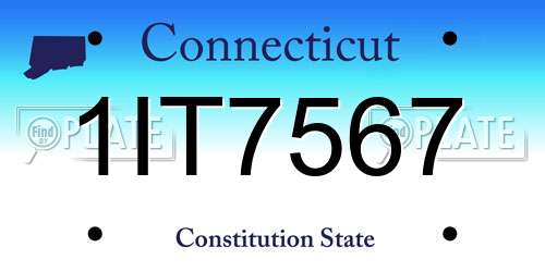 1IT7567 Connecticut License Plate