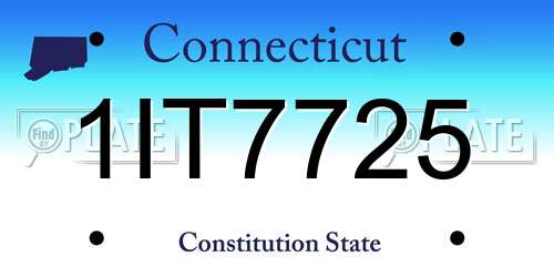 1IT7725 Connecticut License Plate