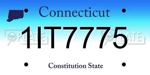 1IT7775 Connecticut License Plate