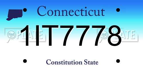 1IT7778 Connecticut License Plate