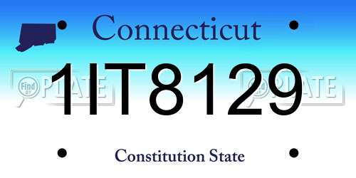 1IT8129 Connecticut License Plate
