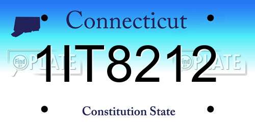 1IT8212 Connecticut License Plate