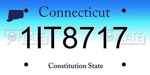 1IT8717 Connecticut License Plate