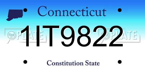 1IT9822 Connecticut License Plate