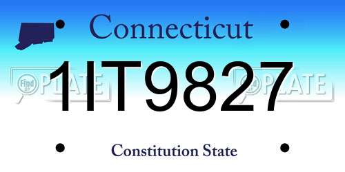 1IT9827 Connecticut License Plate