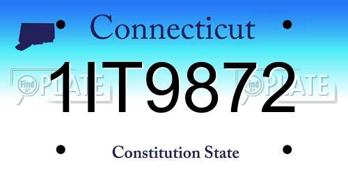 1IT9872 Connecticut License Plate