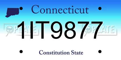 1IT9877 Connecticut License Plate