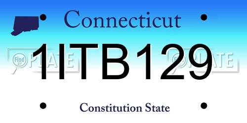 1ITB129 Connecticut License Plate