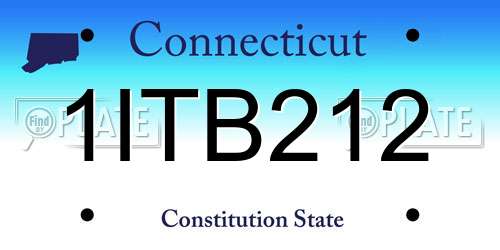 1ITB212 Connecticut License Plate