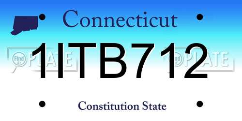 1ITB712 Connecticut License Plate