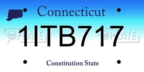 1ITB717 Connecticut License Plate