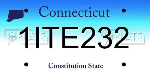 1ITE232 Connecticut License Plate